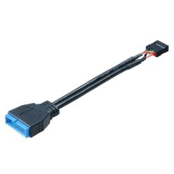 Akasa USB 3.0 to 2.0 Internal Adapter Cable 19-Pin to 9-Pin 10cm Black Akasa USB 3.0 to 2.0 Internal Adapter Cable 19-Pin to 9-Pin 10cm Black